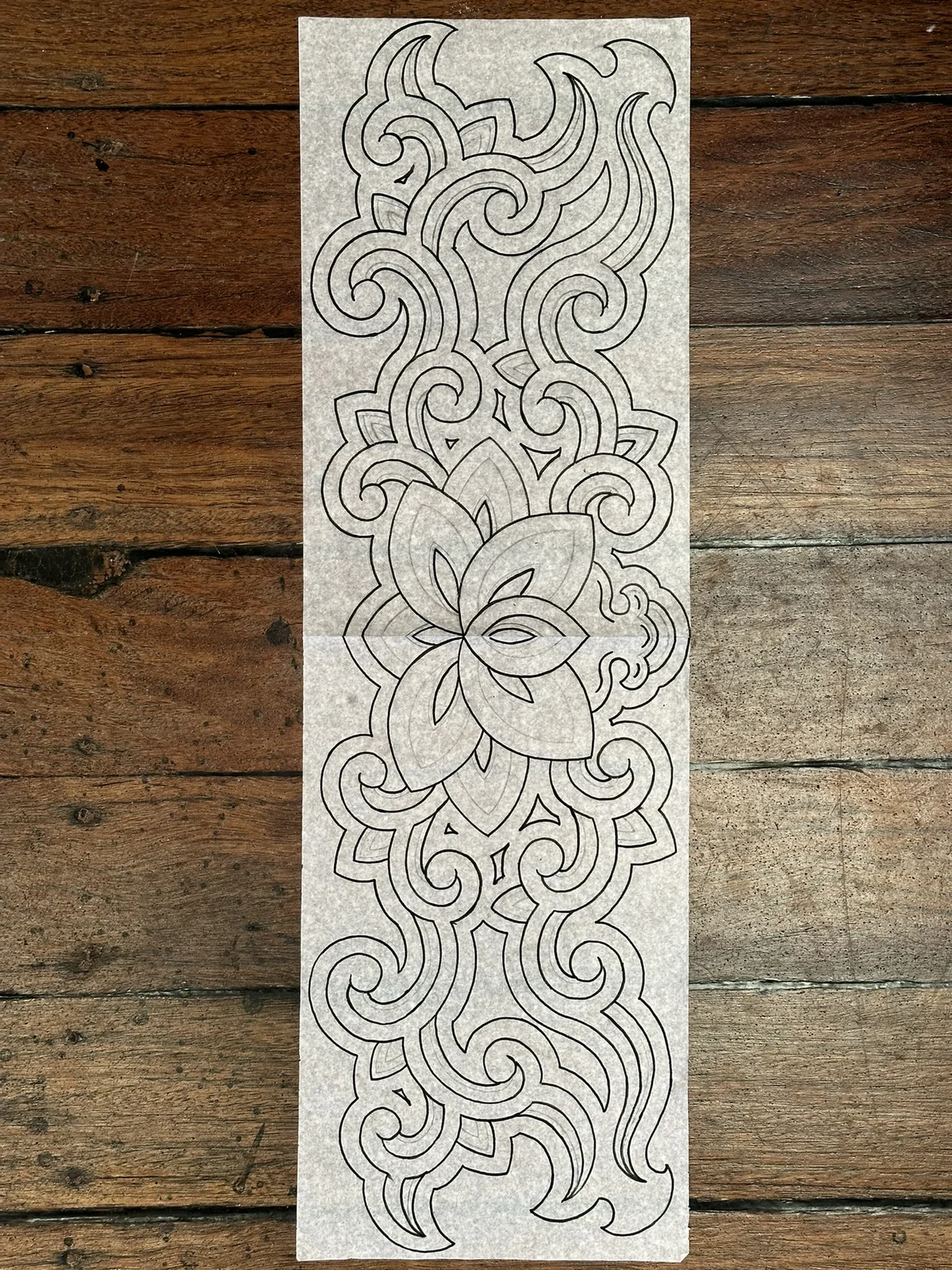 Dancheong lotus motif 1 — Seongjin Kim, 2024